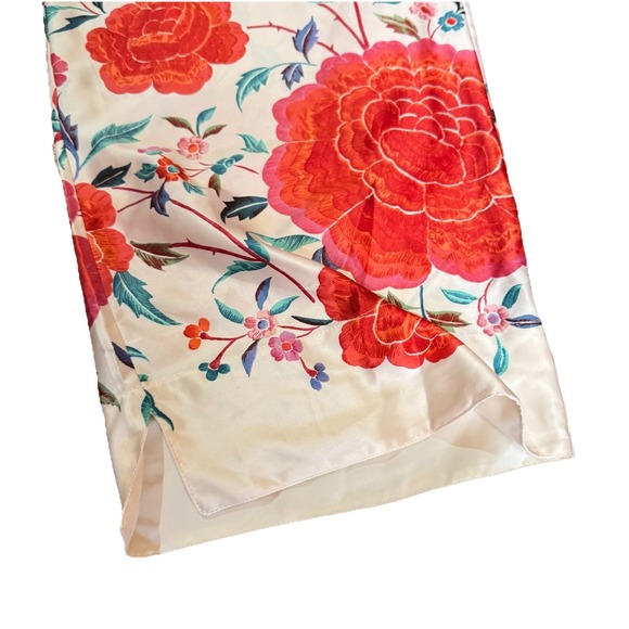 Natori Floral Satin Pajama Pants Beaded Drawstring Lounge Sleepwear Size XL EUC! - Picture 7 of 7